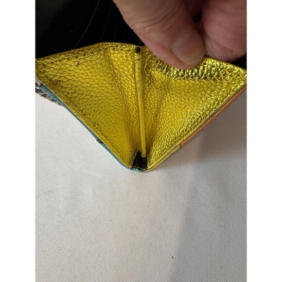 KURT GEIGER LONDON KENSINGTON WALLET ON CHAIN metallic leather preloved - Picture 9 of 12